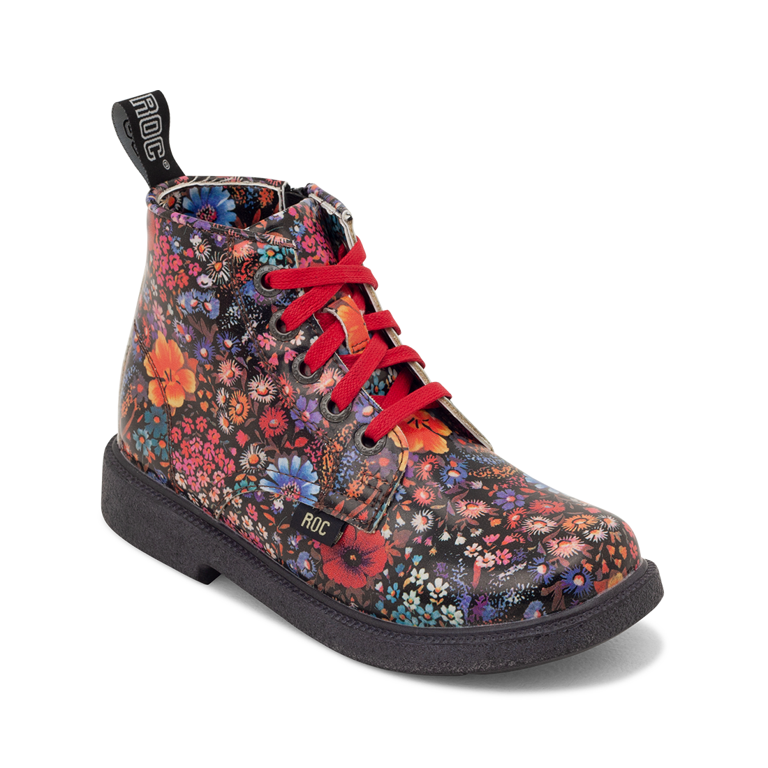 Black Floral Patent