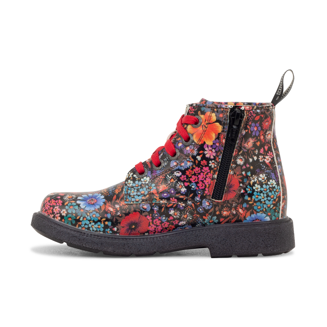 Black Floral Patent