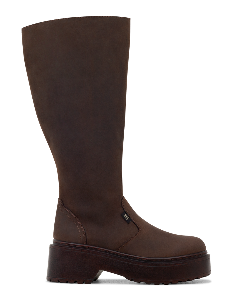 Brown Wide Fit Thigh High Boots Australia TROUPE WIDE CALF