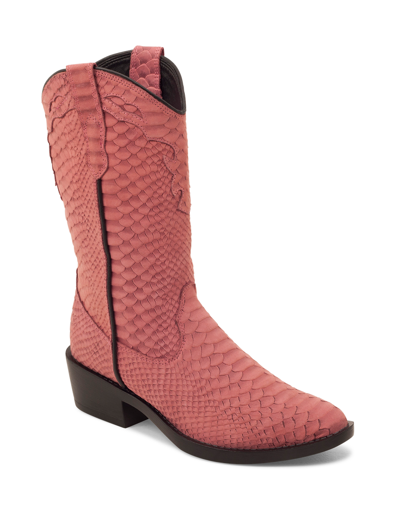 Pink snakeskin top cowboy boots
