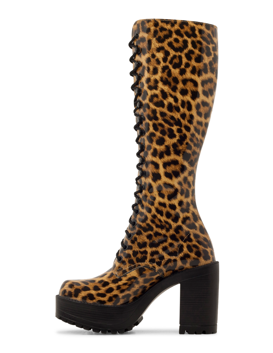 Tan/Leopard Patent