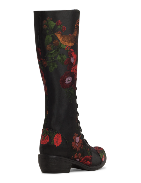 Black Red Floral