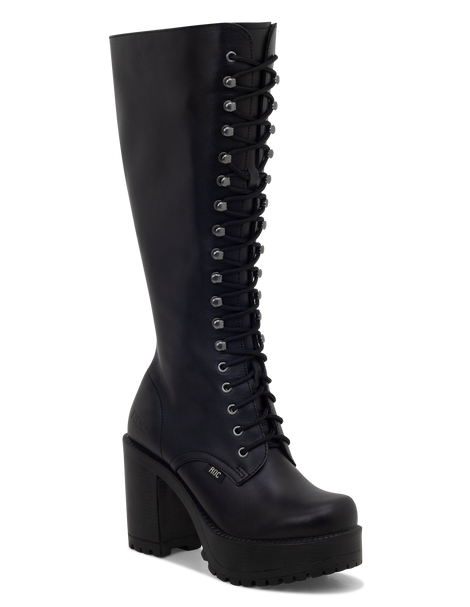 Lace up knee high boots wide calf on sale