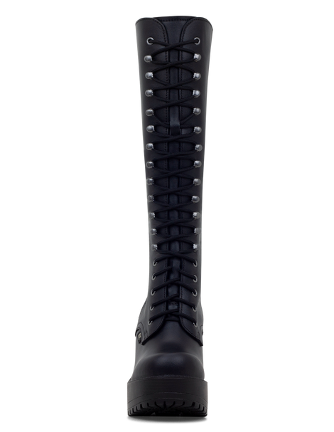 Knee high combat 2025 boots wide calf