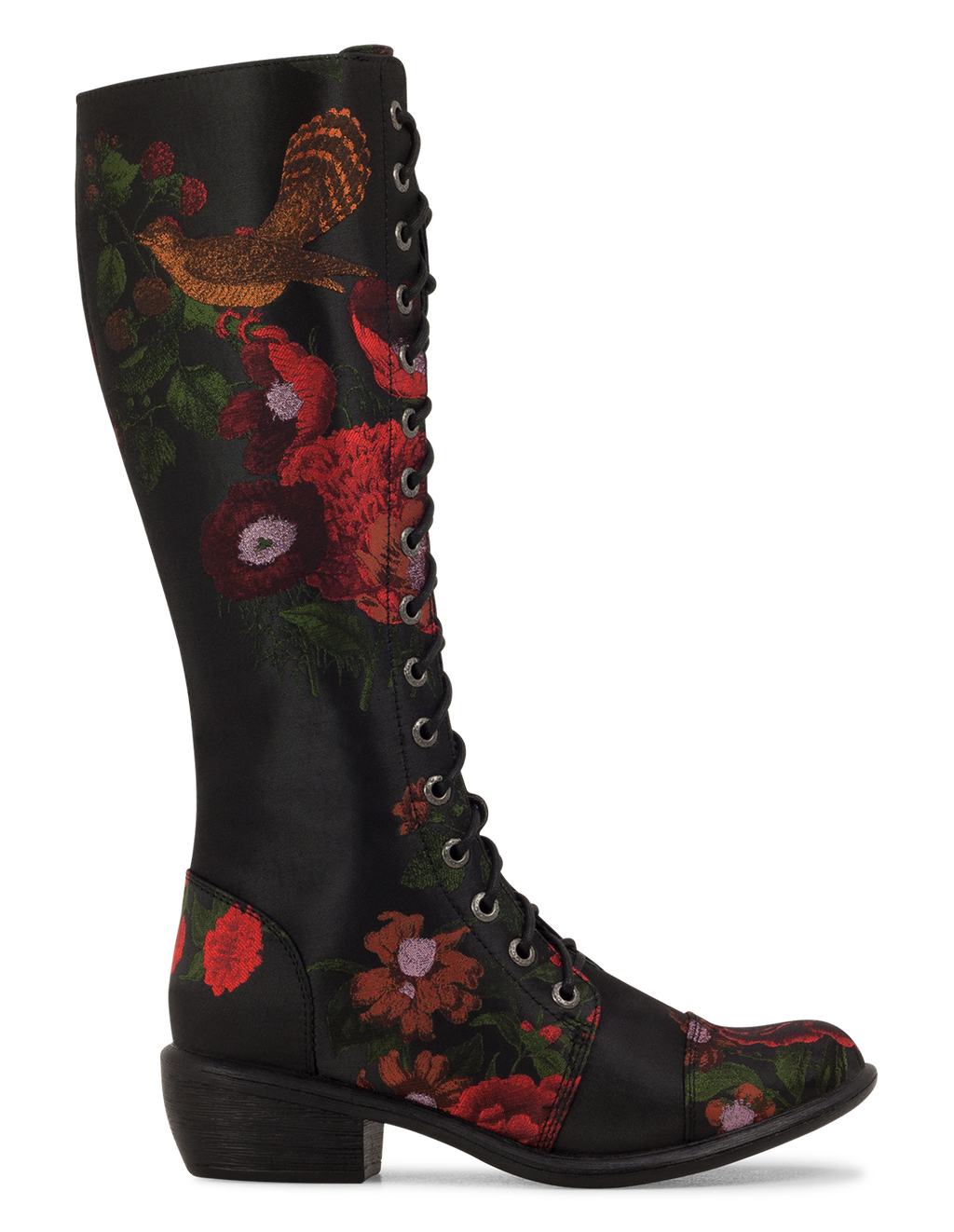 Black Red Floral