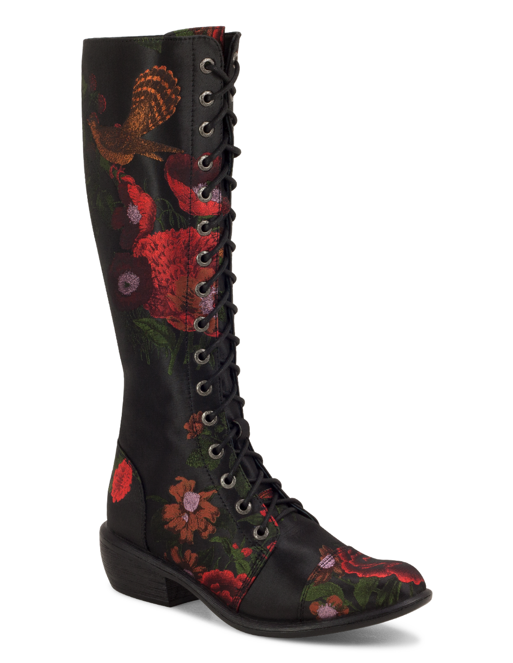 Black Red Floral