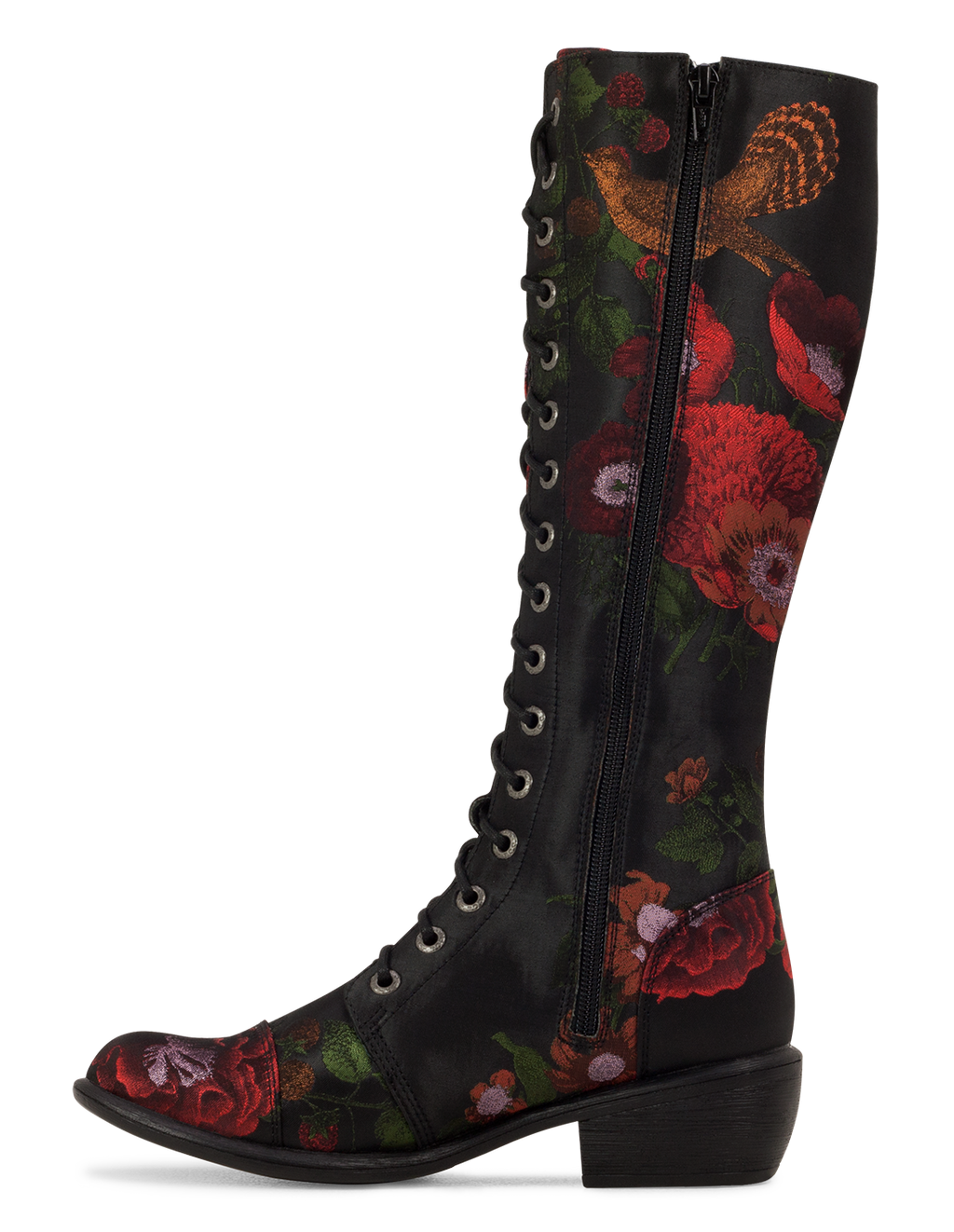 Black Red Floral